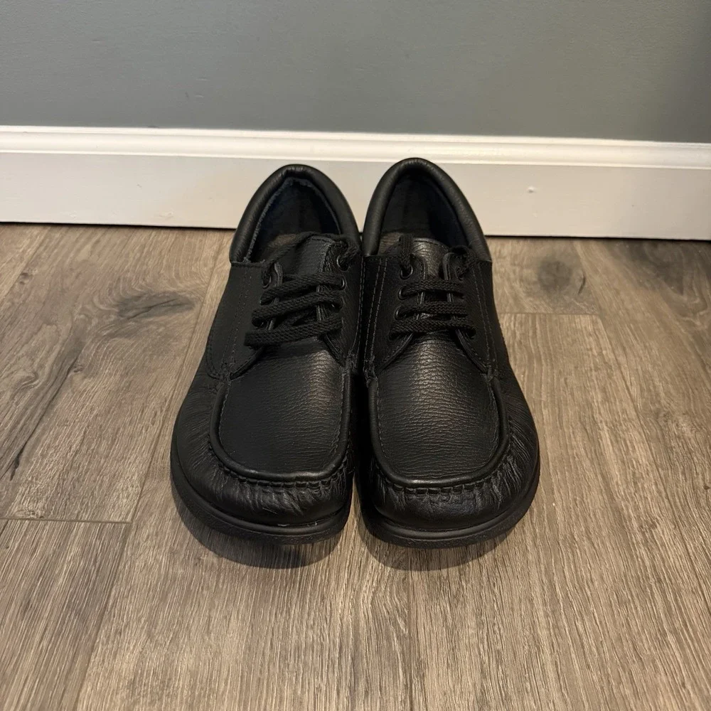 VTG Hitchcock Moc Toe Shoes Mens 9.5  Leather Black Made In Denmark